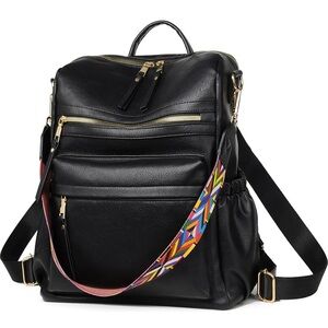 Amazon Black Backpack with Multicolor Strap